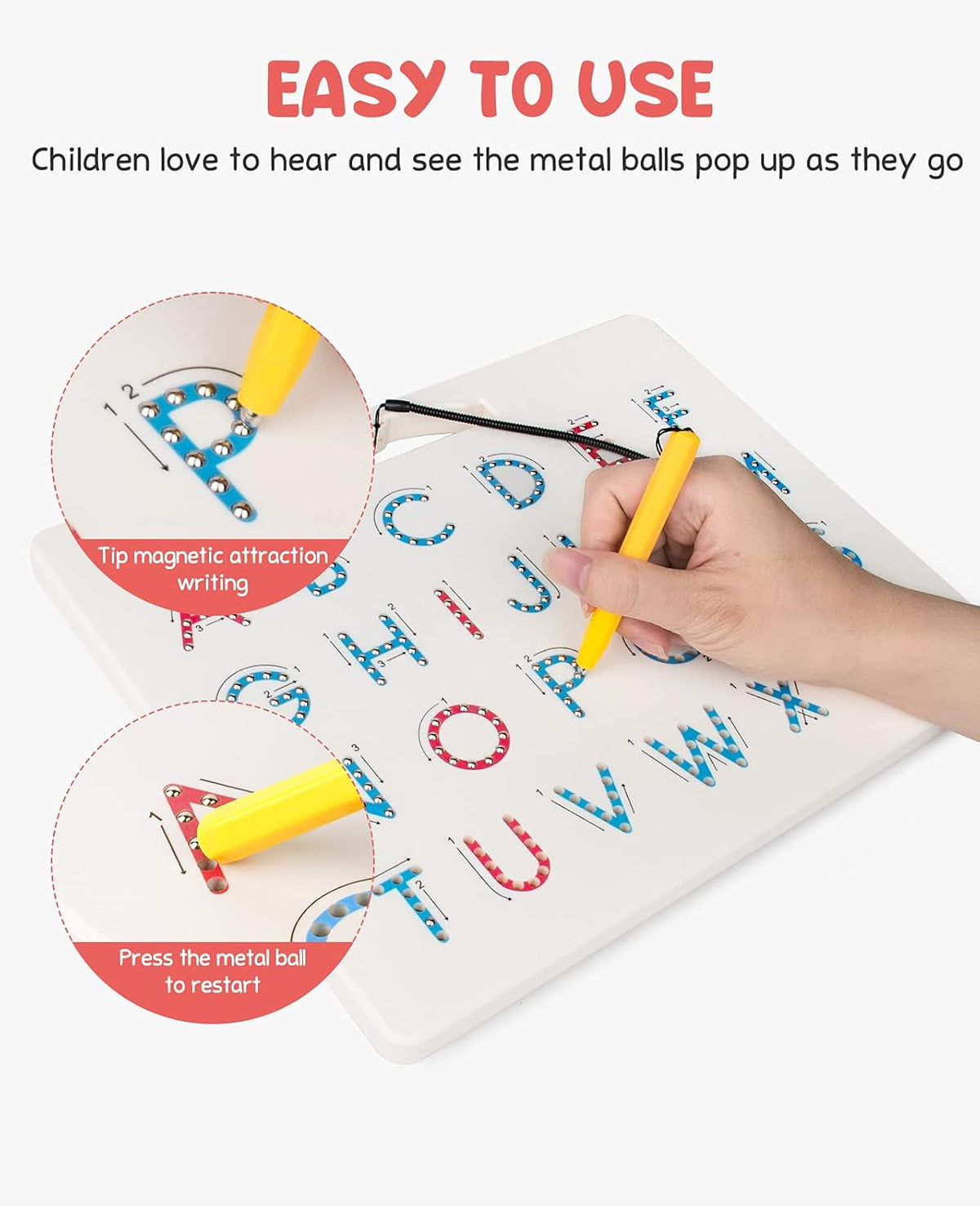 2-in-1 Double-Sided Magnetic Alphabet Tracing Board